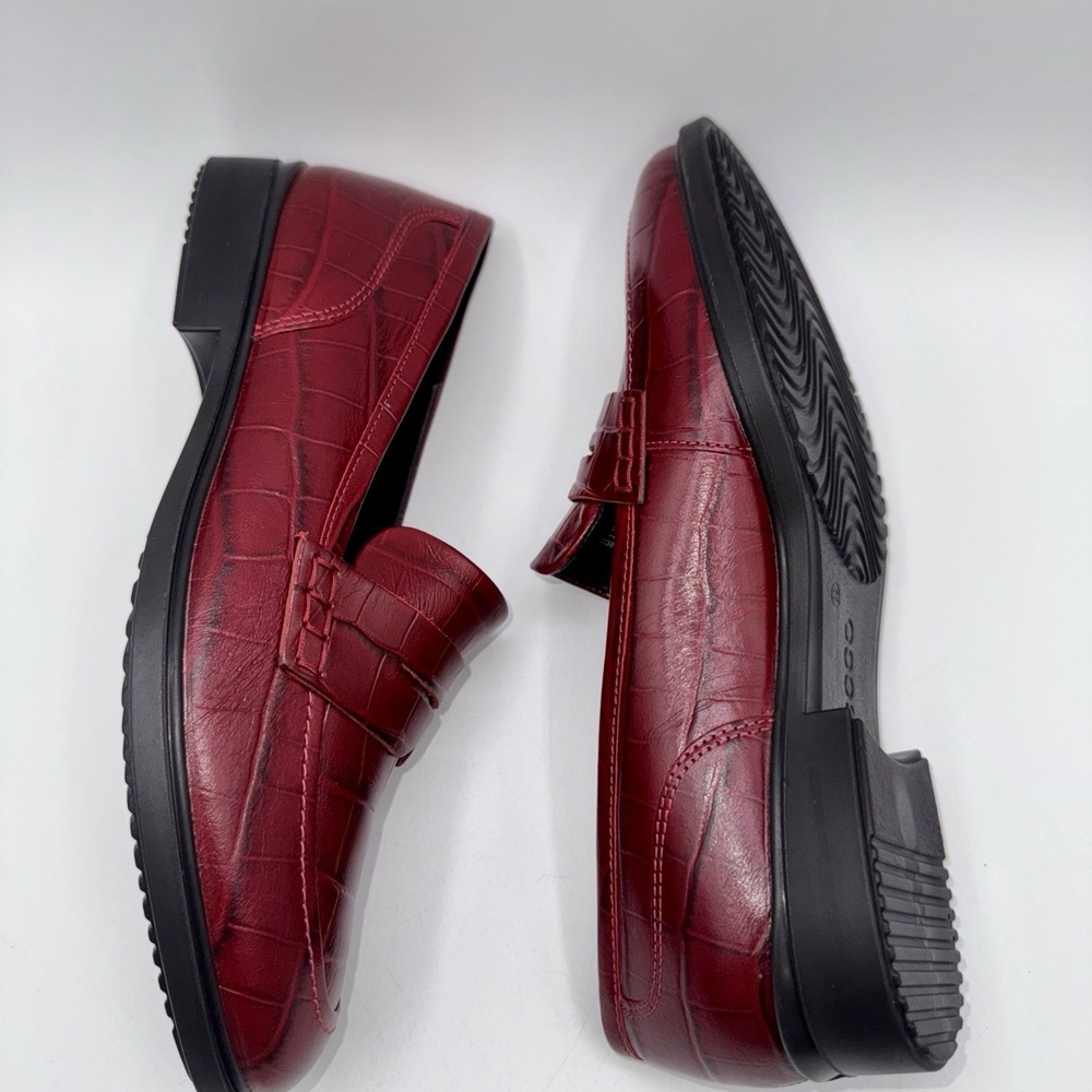 Ecco Classic 15 Penny Loafers Women's Size 8 EU 39 Brick Red Leather - Picture 8 of 16